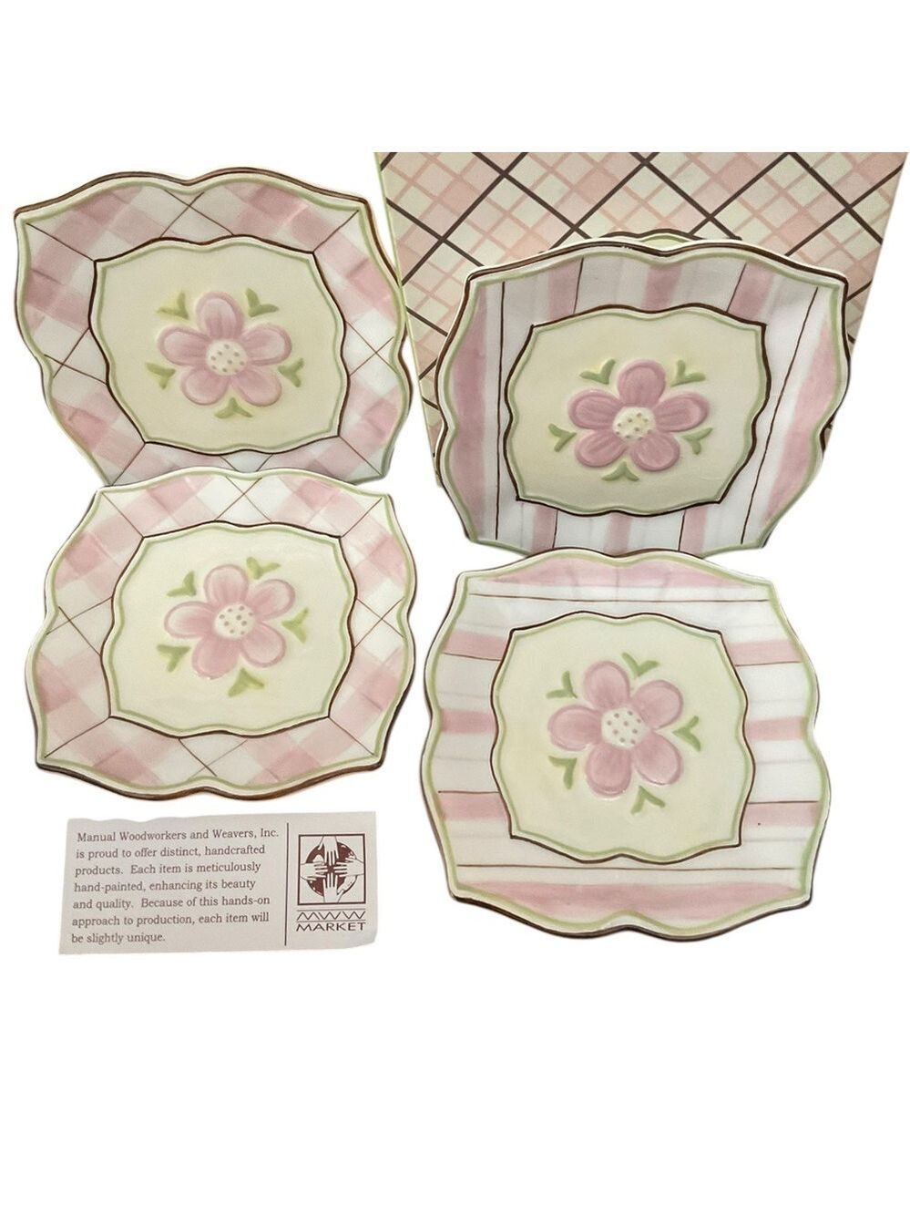 MWW Market Cottage Charm Mini Plates - 4 Piece Set  perfect Gift! New